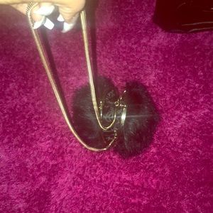 Ball faux fur bag